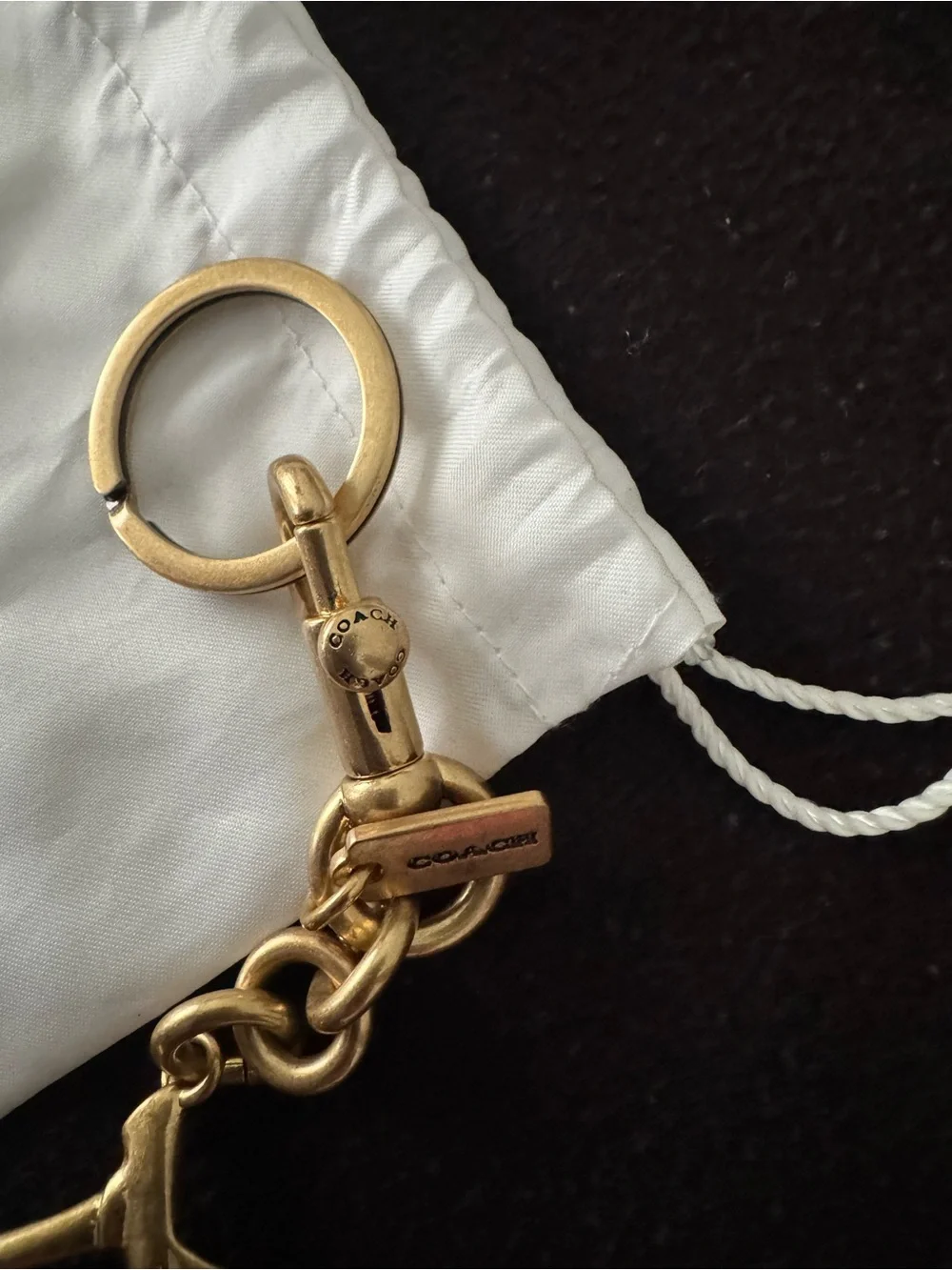 Coach Gold Hardware Cherry Keychain with Burgundy Enamel - Picture 3 of 3